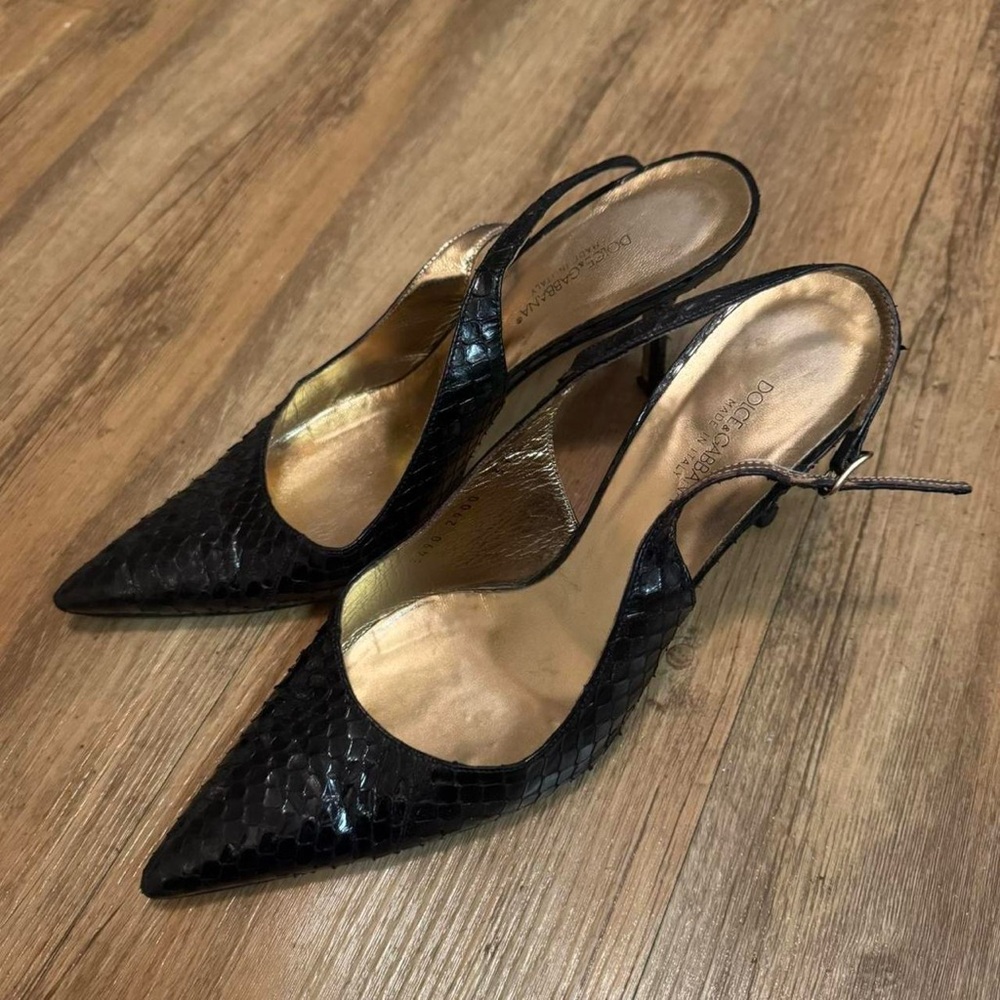 Dolce & Gabbana Black Slingback Heels